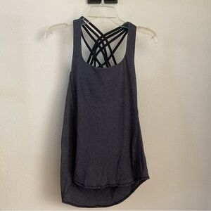 Lululemon Tied In Energy 2 In 1 Tank Womens 4 Gray Activewear Top Workout Yoga